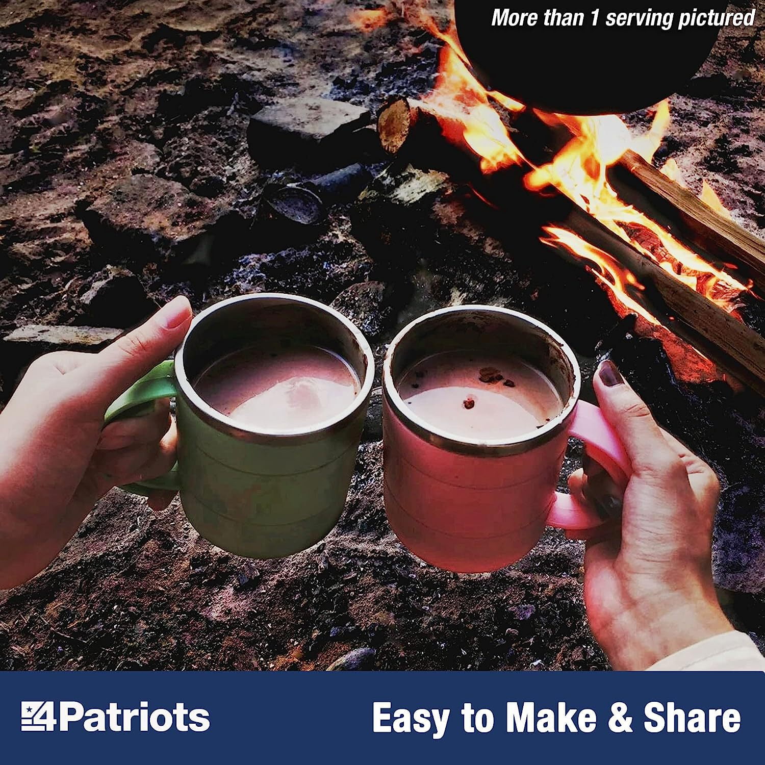 4Patriots Bugle Boy Survival Cocoa Kit, 70 Servings of Hot Chocolate, Emergency Food Designed for 25-Year Shelf Life