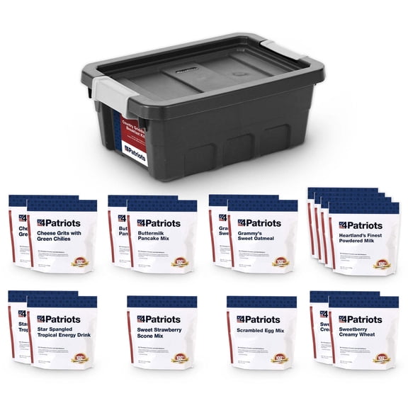 4Patriots Country Griddle Breakfast Kit  25-Year Shelf Life for Long-Term Storage, 8 Recipes and 148 Servings