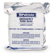 4Patriots Emergency Food Bars Non-Perishable S.O.S Rations Designed to Last 5 Years - 3,600 Total Calories - 1 Pack of 9 Lemon-Flavored Survival Bars for Emergencies, Camping, or Hiking