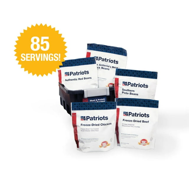 4Patriots Meat & Protein Survival Kit, Emergency Food Supply, Freeze