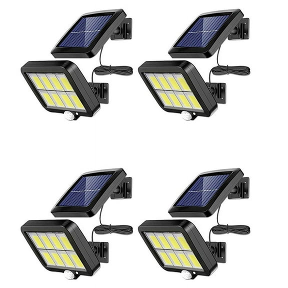 4Pc 2000 Lumen 160 LEDs Solar Wall Lights IP65 Waterproof Wired Motion Sensor Security Flood Light 360 Degree Adjustable,4 x Solar Wall Lights,As Shown