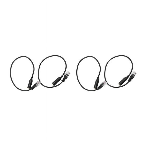 4Pc 3.5mm Stereo Audio Headset to for Jack Female to Male RJ9 Plug Adapter Converter Cable Cord,4 x 3.5mm Audio Jack Female to Male RJ9 Plug Adapter Converter Cable,black