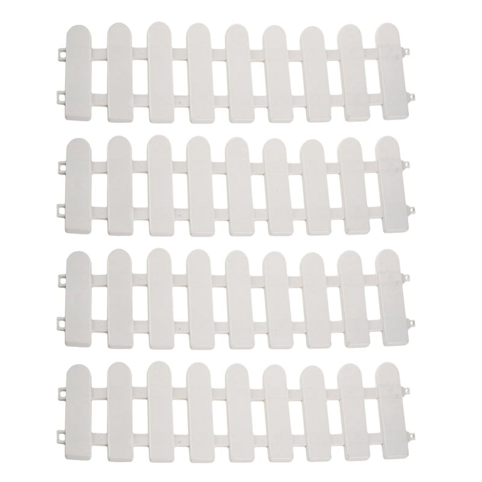 4Pc 50X13cm White Plastic Tree Fence Courtyard Indoor Garden Fence