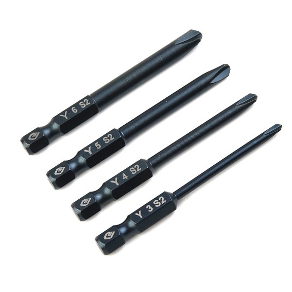 4Pc 65Mm 1/4In Hex Shank Tri-Wing Electric Screwdriver Bit Magnetic Set Y3-Y6
