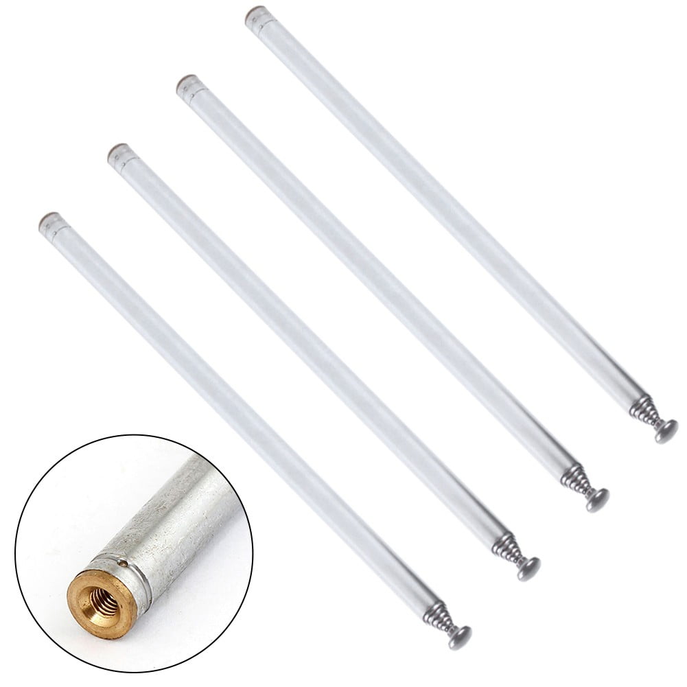 4Pc 7-Section Stainless Steel Telescopic Antenna For Am Fm Radio Tv ...