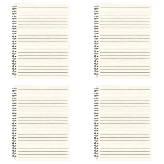 4Pc A6 Spiral Pocket Notebook, 160 Pages Plastic Cover Mini Lined Grid Blank Notebook, Waterproof Writing Journal, Portable Travel Memo Notebook for Daily Note Taking, Quick Jotting, Planning