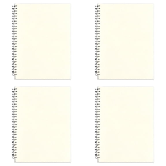 4Pc A6 Spiral Pocket Notebook, 160 Pages Plastic Cover Mini Lined Grid Blank Notebook, Waterproof Writing Journal, Portable Travel Memo Notebook for Daily Note Taking, Quick Jotting, Planning