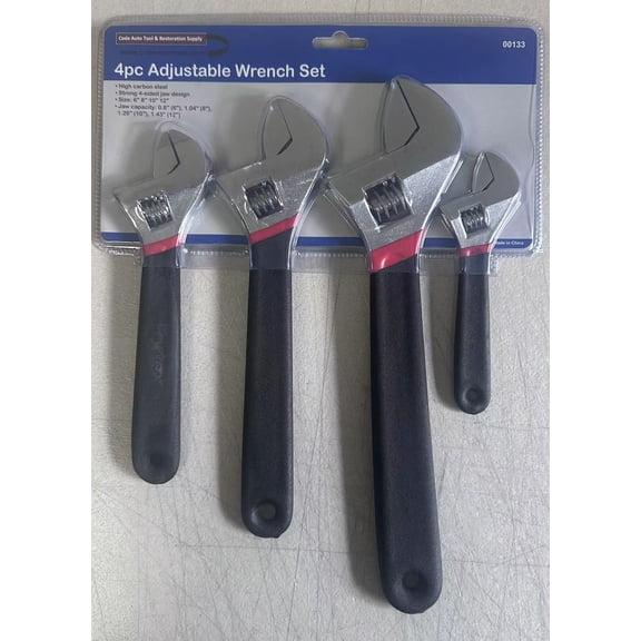 4Pc Adjustable Crescent Wrench
