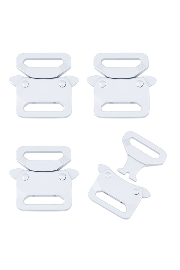 4Pc Alloy Outdoors Cam Buckles Quick Adjust Spring Lock Buckles Non-slip Buckle Platinum 41.5x43x8mm Hole 25x5.5mm