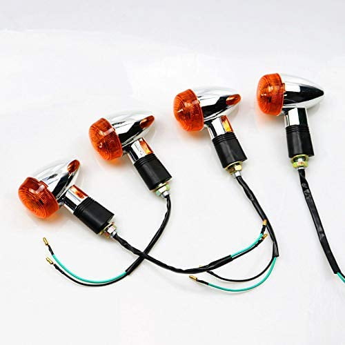 4Pc Amber Bullet Turn Signal For Harley Iron 883 1200 Dyna Softail Forty Eight Cruiser Chopper Bobber Universal