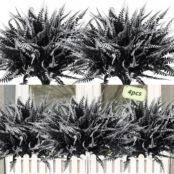 4Pc Artificial Persian Fern Stems Lifelike Fake Hanging Plants For Outdoor Planter Indoor Basket Vase Filler Home Office Decor Greenery
