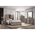 thumbnail image 1 of 4Pc Beautiful Master Bedroom Suite Gray/Black Finish King Size Sleek Bed Set Solid Wood, 1 of 7