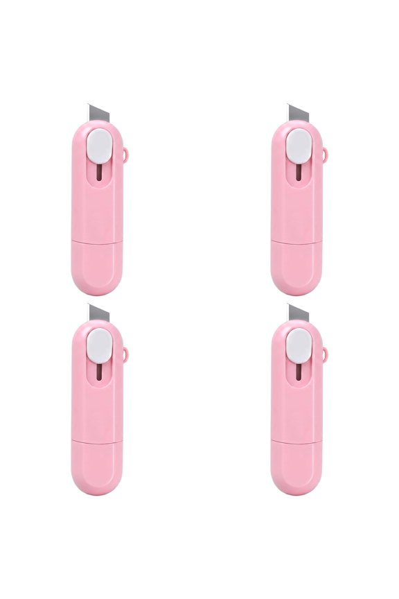 4Pc Box Opener, Package Opener with Scraper, Retractable Utility Knife and Identity Protection Roller, Portable Package Cutter for Opening Boxes, Scraping Shipping Labels, Daily Use