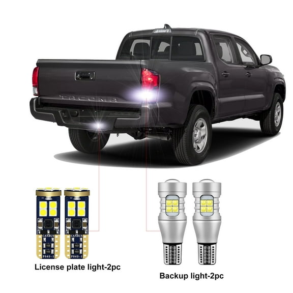 4Pc Car LED Bulbs For Toyota Tacoma 2005-2023 LED Car Reverse Backup Light +License Plate Light CANBUS