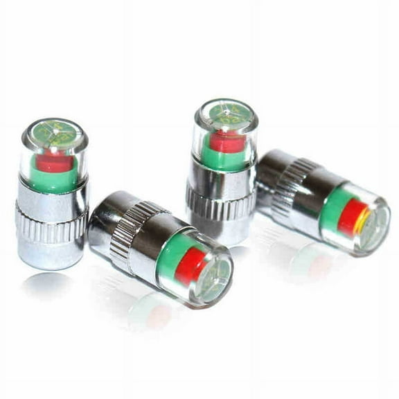 4Pc Car Tire Pressure Indicator Gauge Alert Monitoring Valve Cap Sensor External Detection