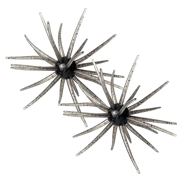 4Pc Dice Bait, Fuzzy Baits for Bass Fishing, Floating TPR Swimbait with Reflective Stars,Tentacle Creature Lure, Sea Urchin Bait Soft Plastic Baits, Wacky/Neko Rig and Finesse, Slow Sinking