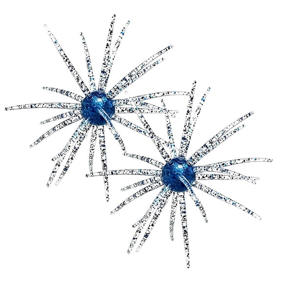 4Pc Dice Bait, Fuzzy Baits for Bass Fishing, Floating TPR Swimbait with Reflective Stars,Tentacle Creature Lure, Sea Urchin Bait Soft Plastic Baits, Wacky/Neko Rig and Finesse, Slow Sinking