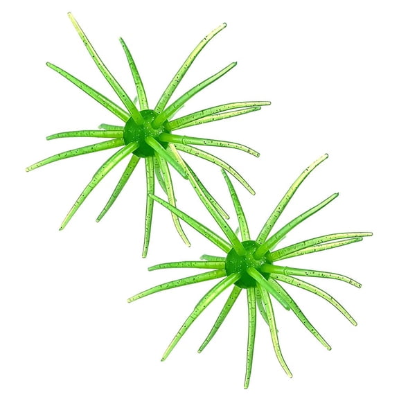 4Pc Dice Bait, Fuzzy Baits for Bass Fishing, Floating TPR Swimbait with Reflective Stars,Tentacle Creature Lure, Sea Urchin Bait Soft Plastic Baits, Wacky/Neko Rig and Finesse, Slow Sinking