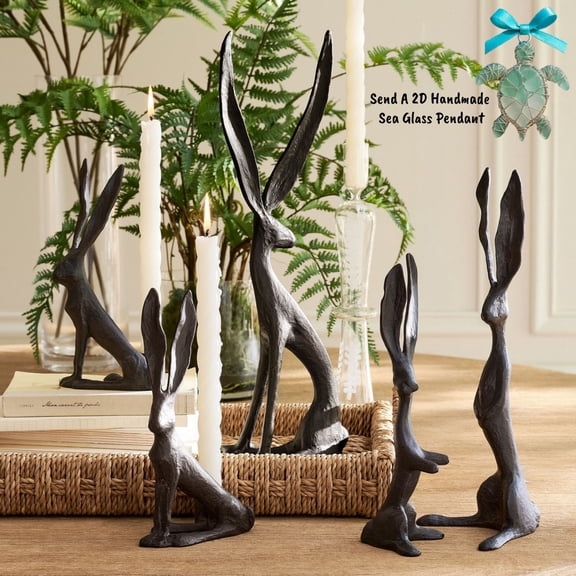 4Pc Easter Bunny Figurine - Easter Decor European-Style Resin Figurine Home Decoration Desktop Ornament