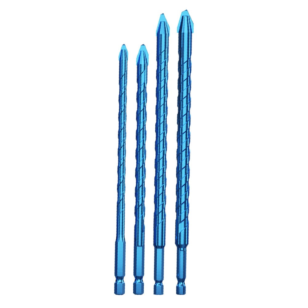4pc Extended Eccentric Drill bit Drilling Glass Tile Punching Triangle ...
