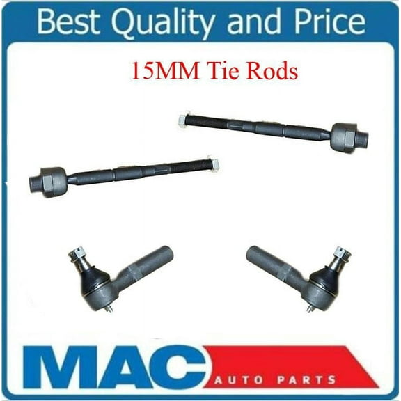 4Pc Inner & Outer Tie Rod Kit for Dodge 04-09 Durango 07-09 Aspen 15MM Tie Rods