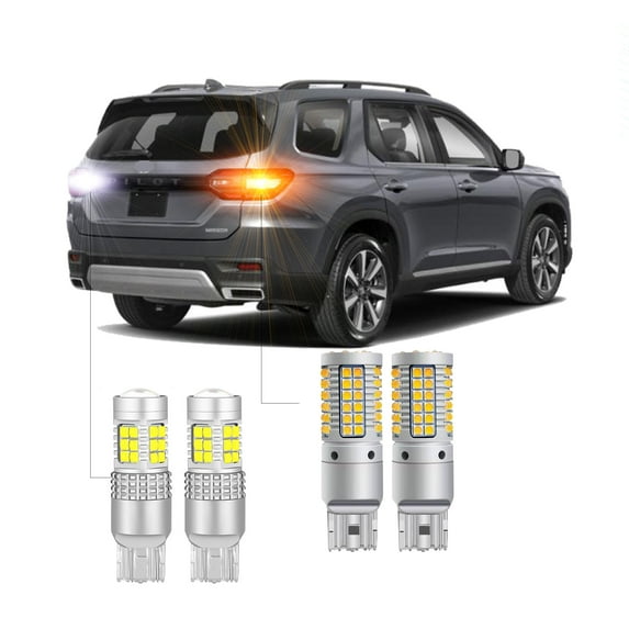 4Pc LED Bulbs For Honda Pilot 2023 2024 2025 LED Car Exterior Led Rear Turn Signal +Backup Light Bulb CANBUS