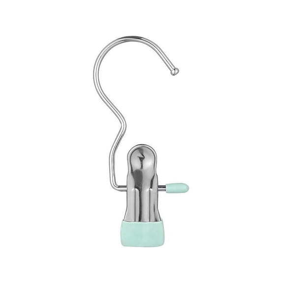 4Pc Metal Hangers with Clips for Closet and Laundry, Heavy Duty Clothes Pins Hooks, Space Saving Closet Organizer for Hanging Bras, Socks and Accessories, Durable Laundry Organization Tool