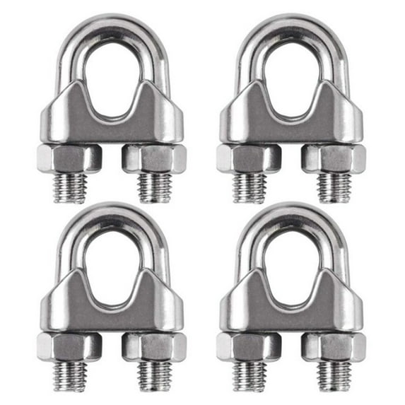 4Pc Metal Lock*1 1/2 Inch Wire Rope Cable Clip Clamp 304 Stainless U Saddle Fastener Pack of 4