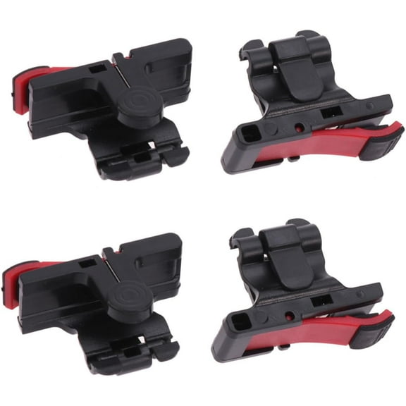 4Pc Mobile Game Controller Game Buttons Game Shortcut Shooting Button Handle Aim Key Joystick Shooter (Black and Red)