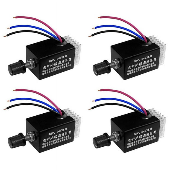 4Pc Motor Speed Regulator DC 12V/24V 10 A Motor Speed Controller Switch for Car Truck Fan Heater Control
