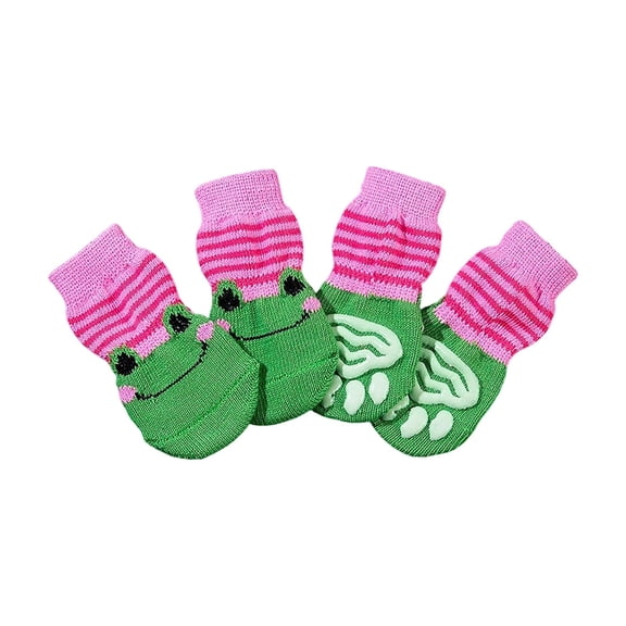 4Pc Pet Socks Non - Slip Dog Socks For Paws Protection, Dog Foot Covers For Teacup Dogs, Small Breed Dogs And Cats, Pink M