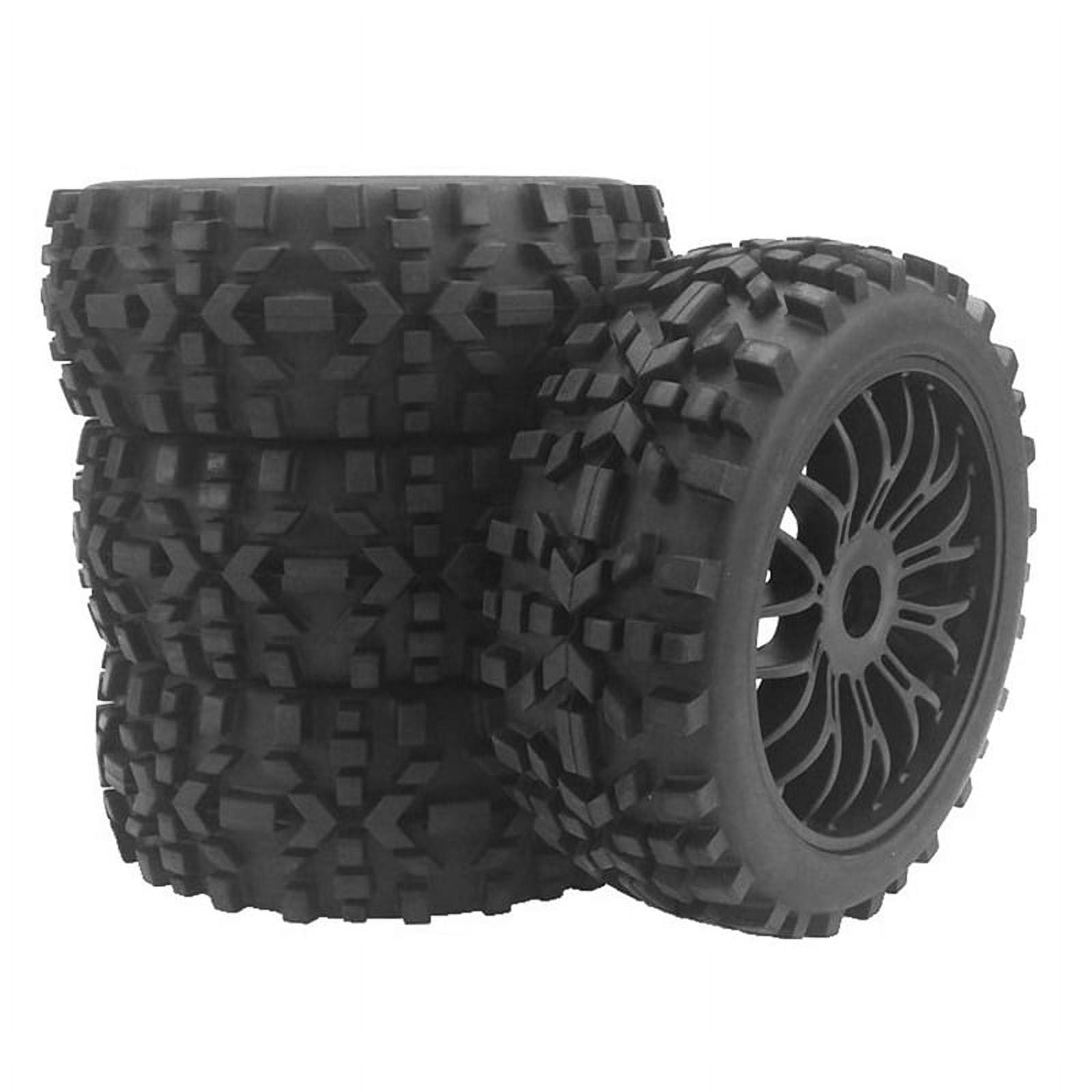 4Pc RC Wheels and Tyres with Hex 17mm Wheels Rims 1 8 Scale Off