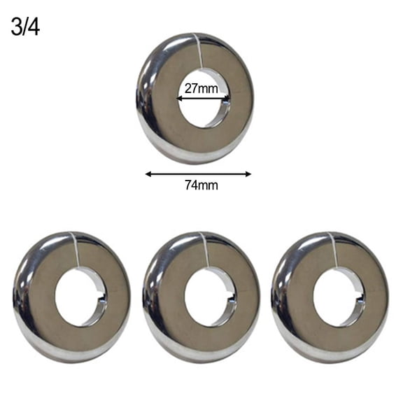 4Pc Radiator Pipe Cover Collars Plastic Escutcheon Plates for 3/8 1/2 and 3/4 Inch Pipes Silver Finish-3/4
