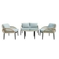 thumbnail image 1 of 4Pc Rope Wicker Seating Set Grey With Coffee Table and Cushions, 1 of 6
