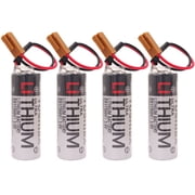 4Pc Toshiba ER17500V 3.6V PLC Battery, Digital Control Battery+ Brown Plug
