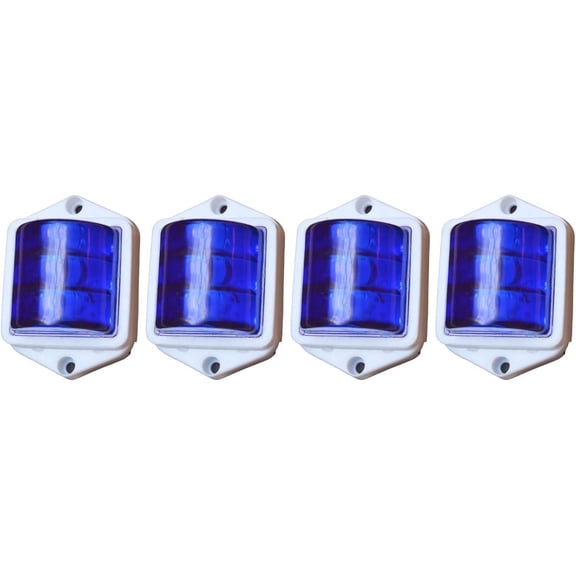 4Pc Trailer Rv Marker Led Light Clearance Light Blue, 2x2 Inch Led Bubble 12V Rectangular Led Side Marker Light Trailer Lights For Boat Trailer Rv Trucks Bus Universal Side Marker