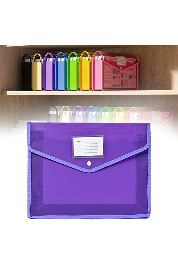 4Pc Transparent A4 Horizontal Three-Dimensional Document Bag,A4 Transparent Expandable File Organizer Folder, Plastic Document Holder for Receipts Paper Bills Letters, Easy Label, Horizontal Style