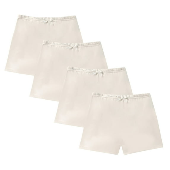 4Pc Underwear Solid Color Boxer Shorts For Girls Girls' Solid Color Underwear - 4-Pack Cotton Boxer Shorts for Toddlers