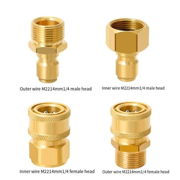 4Pc Washing Machine Water Pipe Washing Machine Conversion 1/4 Connector Brass