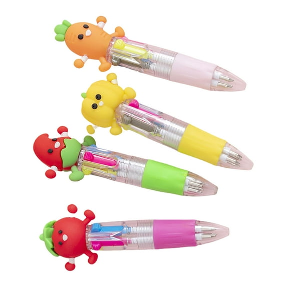 4Pcs 0.7mm Multicolor Retractable Pen 4-Color Ballpoint for Students, Work, Writing
