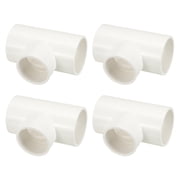 4Pcs 1 1/2"x1 1/2"x1" PVC Reducing Tee Fitting, SCH40 3-Way Furniture Grade PVC Pipe Fitting, Corner Elbow Connector for Building Furniture Frame Connection, Socket x Socket
