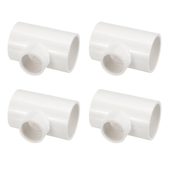 4Pcs 1 1/4"x1 1/4"x3/4" PVC Reducing Tee Fitting, SCH40 3-Way Furniture Grade PVC Pipe Fitting, Corner Elbow Connector for Building Furniture Frame Connection, Socket x Socket
