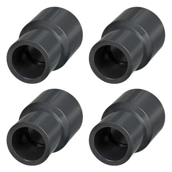 4Pcs 1 1/4"x1" PVC Reducer Pipe Coupling Fitting, SCH80 (SOCxSOC) Furniture Grade PVC Slip Socket Connectors, Straight Pressure Pipe Fittings for Home Use, Irrigation, Black
