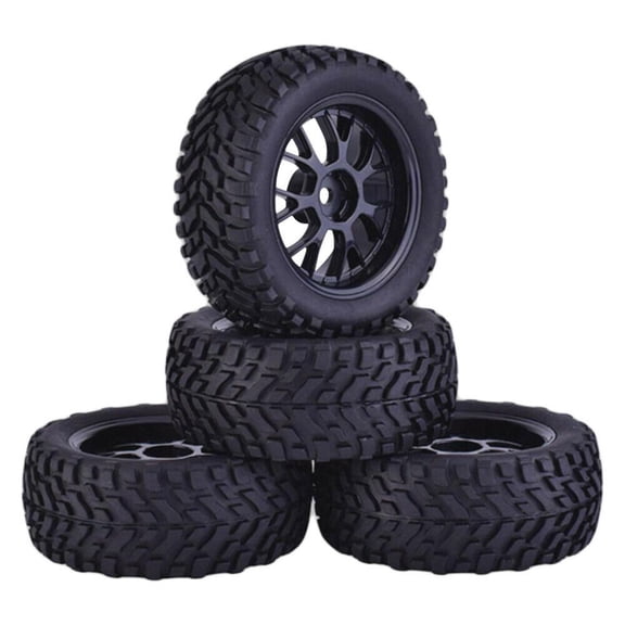 4Pcs 1:10 RC Off-Road Tires for HSP HPI Super Soft Rubber, 75mm Diameter, 30mm Width