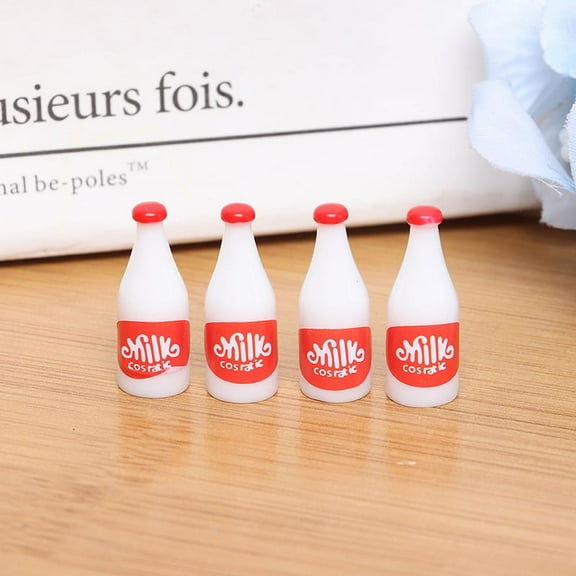 4Pcs 1/12 Dollhouse Miniature Milk Model Dolls House Kitchen Accessories Toy