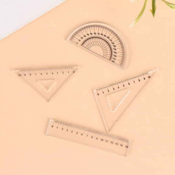 4Pcs 1:12 Dollhouse Miniature Ruler Set Learning Drawing Simulation Model Q WA