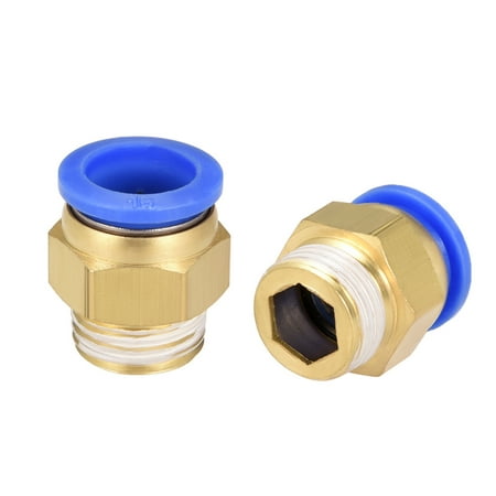4Pcs 1/2" G Male Straight Thread 16mm Push In Joint Connector Quick Fitting