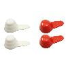 4Pcs 1/4 Cup Scoop - Korean Short Handle Measuring Spoons, Scale Design Coffee Measure Spoon, Food-Grade Plastic Scoop for Dry & Liquid Ingredients (Red+White)
