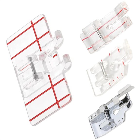 4Pcs 1/4Inch Domestic Sewing Machine Parallel Foot Presser Household Practical Sewing Machine Accessories