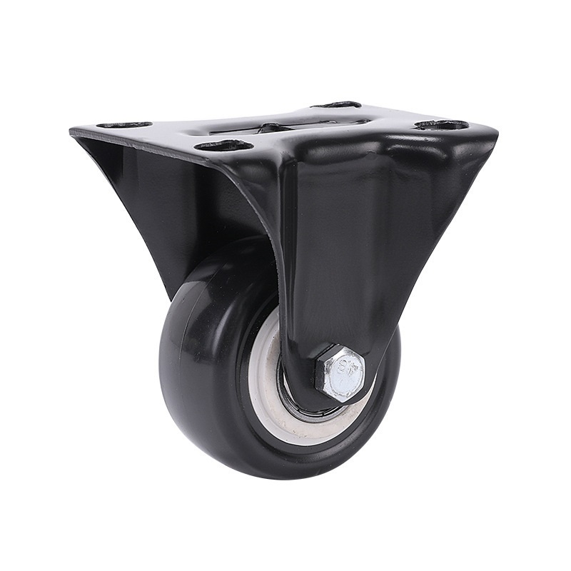 4Pcs 1.6 Inch Dia Heavy Duty 200KG Black Polyurethane Fixed Castor ...